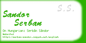 sandor serban business card